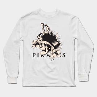 pirates skull head Long Sleeve T-Shirt